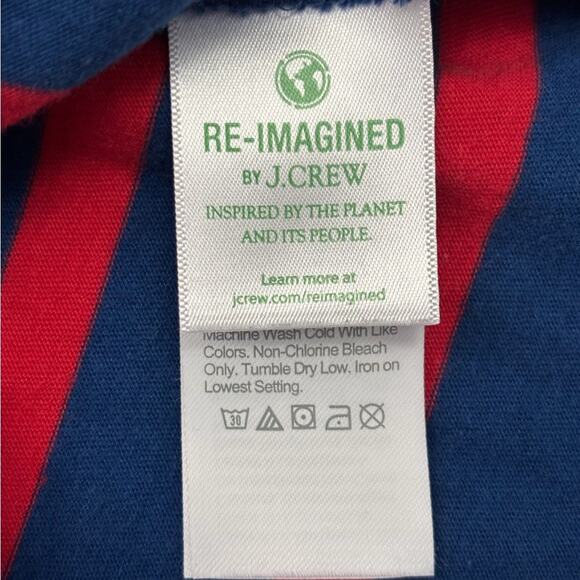 J.Crew Factory Crewcuts Blue and Red Boys Striped Hooded Shirt Size XS 4 - 5 - Picture 3 of 8